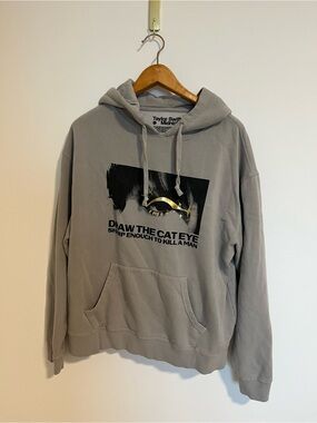 Taylor Swift midnights cat eye Gray Hoodie with Black-and-Gold Graphic